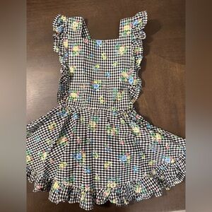 Floral Gingham Ruffle Dress